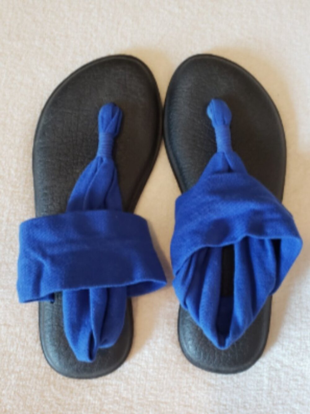 Sanuk Yoga Sling 2 Ella Yoga Mat Sandals Royal Blue Sling Back Size 6